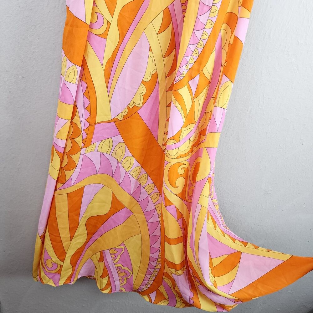 Show Me Your Mumu Marisol Maxi Dress Pink Orange Cutout Halter - M NWT Resort - Picture 6 of 15